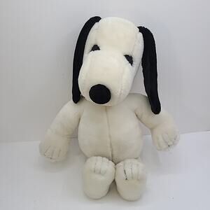 Vintage Large 19" Snoopy Plush Black Collar Determined Productions Peanuts